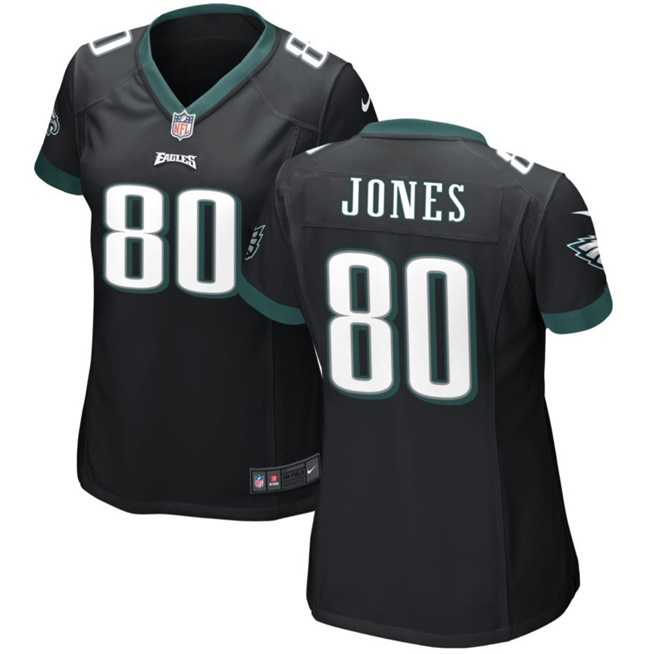 Women's Philadelphia Eagles #80 Julio Jones Black Football Stitched Jersey(Run Small)